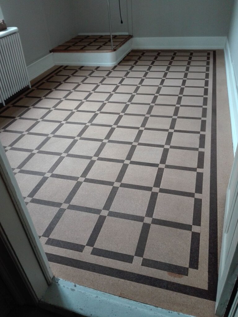 Firkant mønster på et gulv tæppe